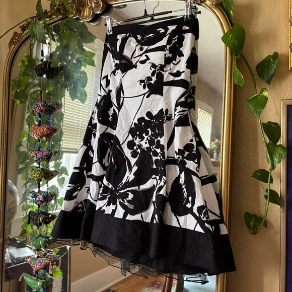 Vintage Speechless Y2K Strapless Black White Floral Dress 3 - Picture 3 of 8